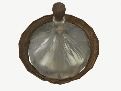 Demijohn Wine Low-poly 3D model