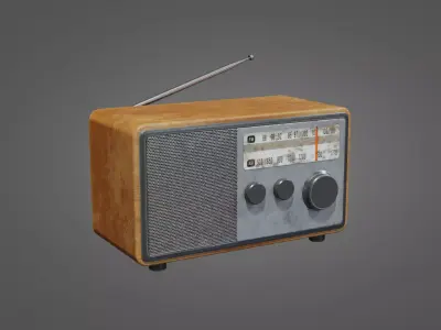 Old Radio Low-poly 3D model