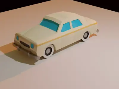 Peugeot 403 1960 low poly cartoon  Free 3D model