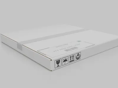 White Cardboard Box R-550 - Rigged and Customizable Low-poly 3D model