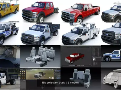 Big collection truck  3D Model Pack
