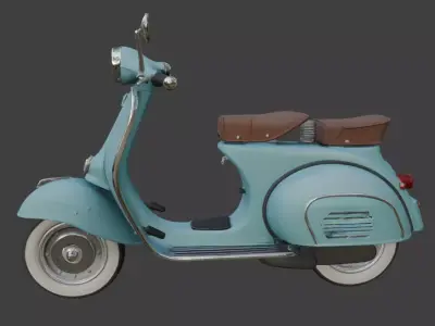 Vintage Retro Scooter 3D Model 3D model purchase