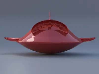 spaceship fish Low-poly 3D model