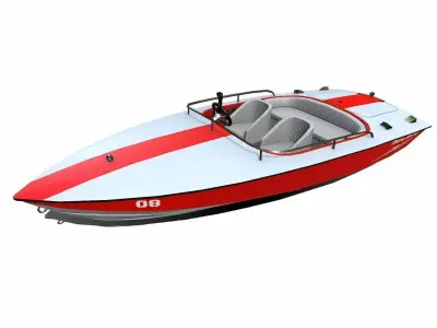 Speedboat Low-poly PBR Low-poly 3D model