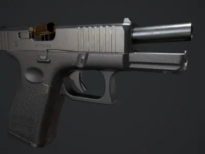 Glock G19 Low-poly 3D model