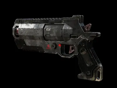 Gun Low-Poly doom grenade launcher Free low-poly 3D model