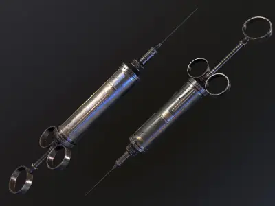 Antique Syringe - PBR Game Ready Low-poly 3D model