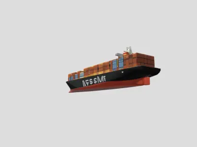 3D Container Ship Cargo 3D model