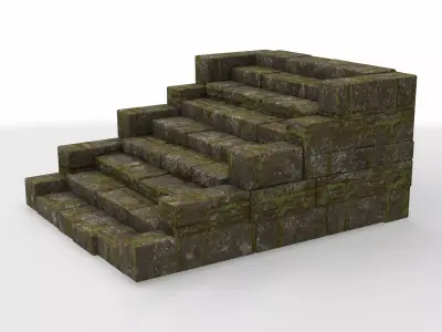 set architecture stairs small  3D model
