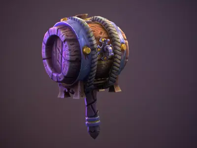 Low Poly Hammer drum Low-poly 3D model