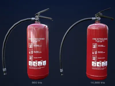 Fire Extinguisher 1 Plus 1 PBR Game Ready Low-poly 3D model