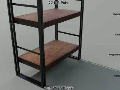 Shelf Manchester Tall Low-poly 3D model