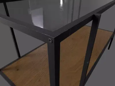 Industrial Coffee Table Low-poly 3D model