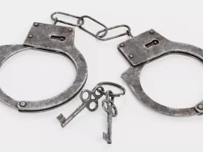Aged Used Handcuffs with Keys - Realistic Worn Restraint Set 3D model