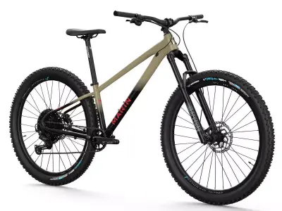 MTB hardtail in mud black Low-poly 3D model