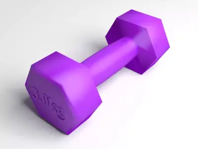 Fixed-weight dumbbell 3 kg 3D model