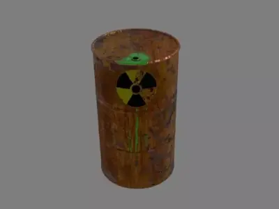 Rusted Toxic Waste Barrel Low-poly 3D model