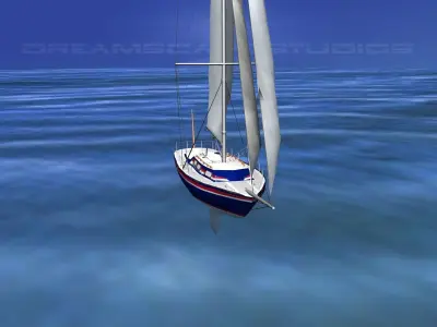 30 Foot Sailboat V06 3D model