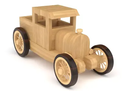 Wooden toy car 44 3D model
