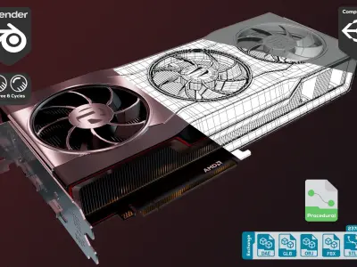 Big Navy Radeon RX6000 3D model