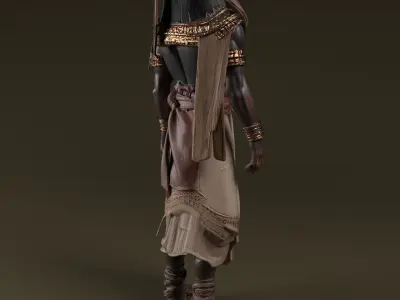 Thoth Ancient Egyptian God Low-poly 3D model