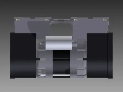 Vacuum pump double piston 3D model