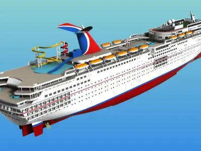 CARNIVAL ECSTASY cruise ship 3d printable model 3D print model