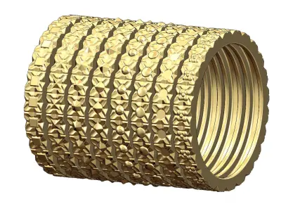 Low profile antique engraved rings 3D print model