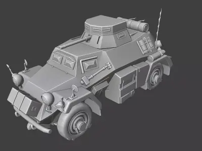 German Sd Kfz 222 Free 3D model