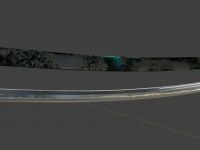 Katana samurai sword Low-poly 3D model 21