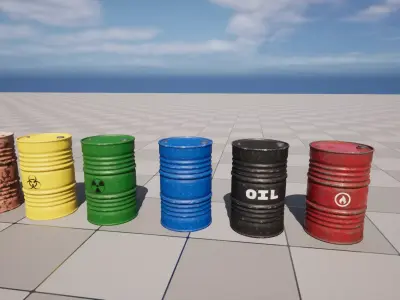 A Barrel low poly 3d model PBR Low-poly 3D model