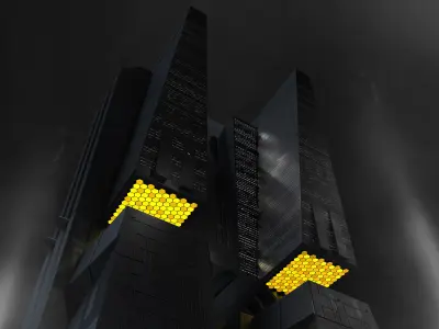 Brutalist Scifi Building 06  3D model