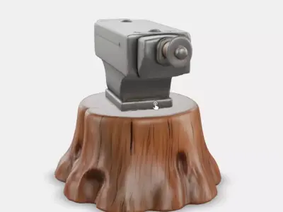 Dark Forged Anvil On Stump Low-poly 3D model