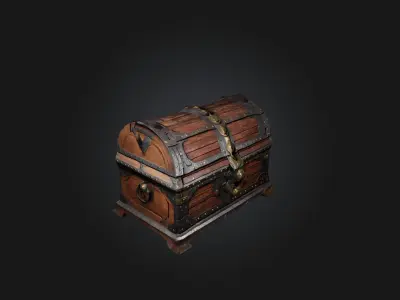 Ancient Chest Low-poly 3D model