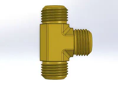Metallic T-Joint For Pipe Fitting 3D print model