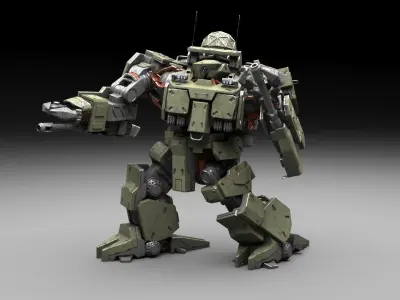 heavy Assault Mech Low-poly 3D model
