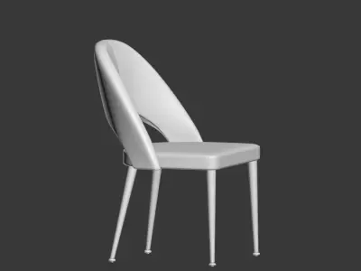 Modern Modrest Gloria Blue Antique Brass Dining Chair 3D model