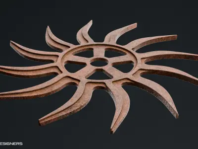 Antique Rusty Wheel 3D model
