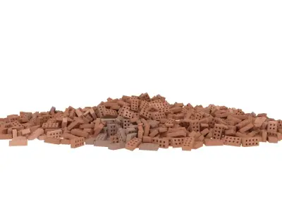 bricks pallet pile 4 3D model