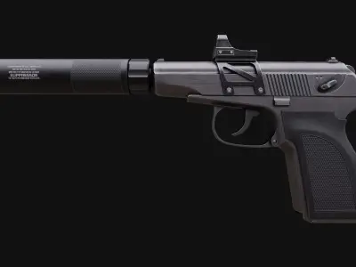 Lowpoly Game-Ready Makarov-pm 4K PBR textures Model Free low-poly 3D model
