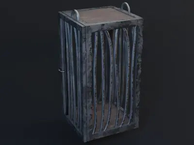 Medieval Cage Game Ready Low Poly 3D Model  Low-poly 3D model