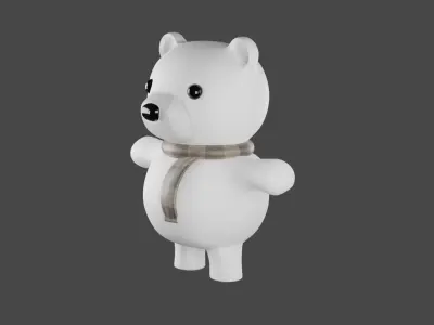 3D Character Teddy Bear Snow Bear 3D illustration 3D model