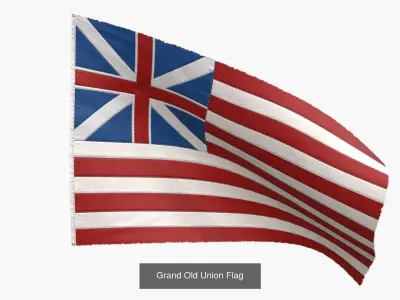 Stars and Stripes US Flags Collection 3D Model Pack purchase