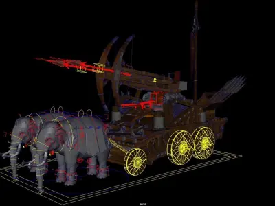 Catapult   Low-poly 3D model