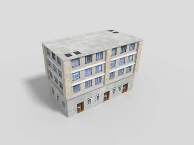 low poly building 22 Low-poly 3D model