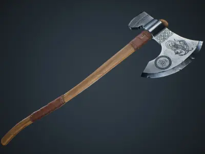 Viking Weapons - Large Axe II Low-poly 3D model