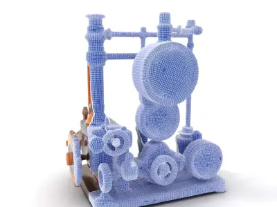 Steampunk Clockwork Brass model pack Low-poly 3D model