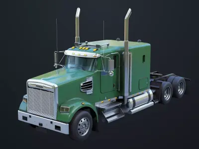 Heavy Truck Chassis 07 Generic Green All PBR Unity UE Textures Low-poly 3D model