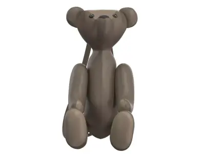Teddy bear Leather Bag 3D model