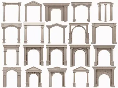 Arched facade columns doorway pilaster Pack